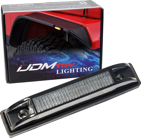 Ijdmtoy Smoked 6 Led Amber Fender Flare Side Marker Lamps