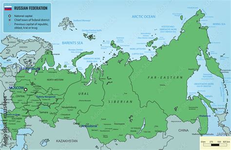 Russian Federation Map With Selectable Territories Vector Adobe Stock