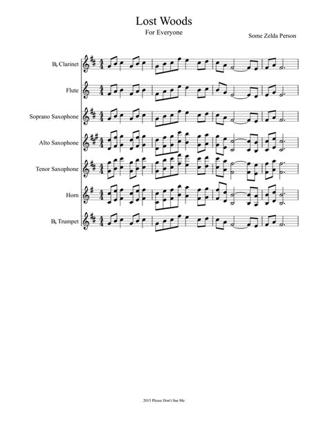 Lost Woods Sheet Music For Flute Clarinet Other Trumpet Other Mixed