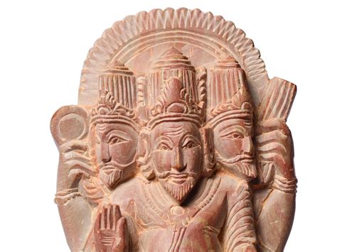 4 Hindu God Brahma In Pink Stone Exotic India Art