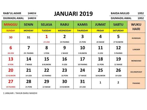 Teniendo un nuevo kalender 2019 malaysia a completa sus actividades también podría ilustrar donde todos de su tiempo va. KALENDER 2019 MASEHI LENGKAP DENGAN TANGGALAN JAWA DAN ...