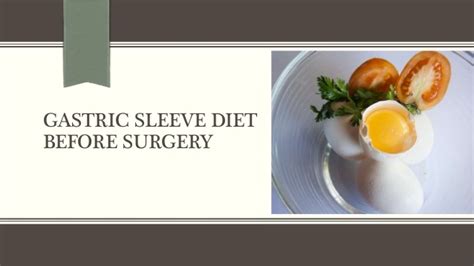Gastric Sleeve Diet Before Surgery