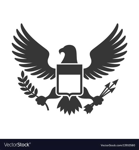 Check spelling or type a new query. American presidential symbol eagle with shield Vector Image