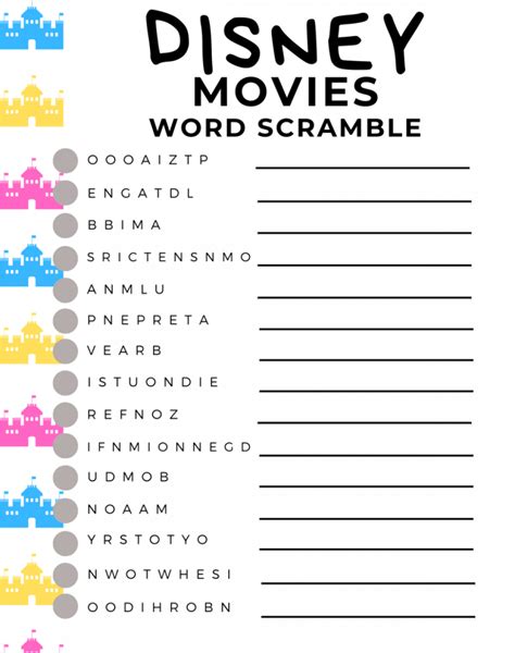 Disney Word Scramble Free Printable Laptrinhx News