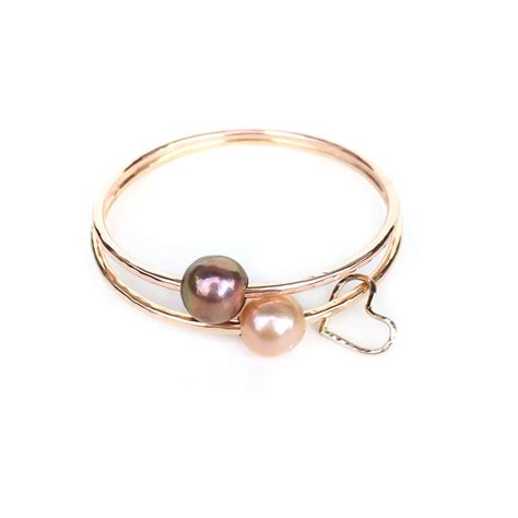 Pink Edison Fresh Water Pearl Bangle Bracelet Aloha Bangles