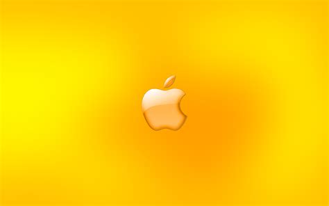 Yellow Apple Logo Hd Wallpaper For Pc Desktop And Mac Wallpaper