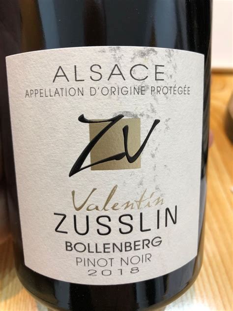 2019 Domaine Valentin Zusslin Pinot Noir Bollenberg France Alsace