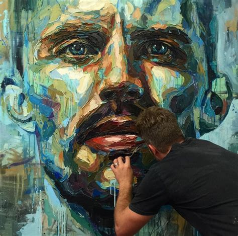 Colorful Palette Knife Oil Paintings Explore Mens Mental Health Issues
