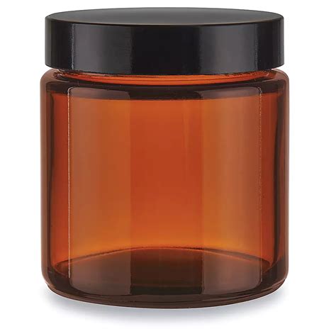 Amber Straight Sided Glass Jars 4 Oz Phenolic Cap S 24532 Uline