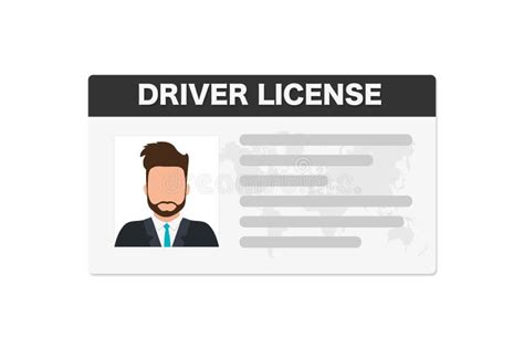 Flat Man Driver License Plastic Card Template Id Card Vector