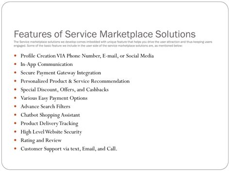 Ppt Top Features Of Service Marketplace Development Powerpoint