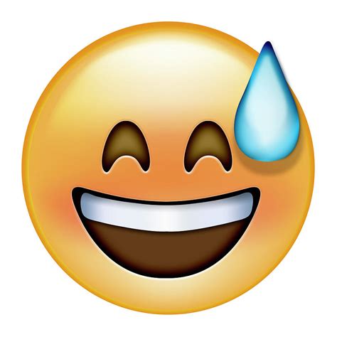 Emoji Big Smile Sweat Digital Art By Ali Lynne Fine Art America