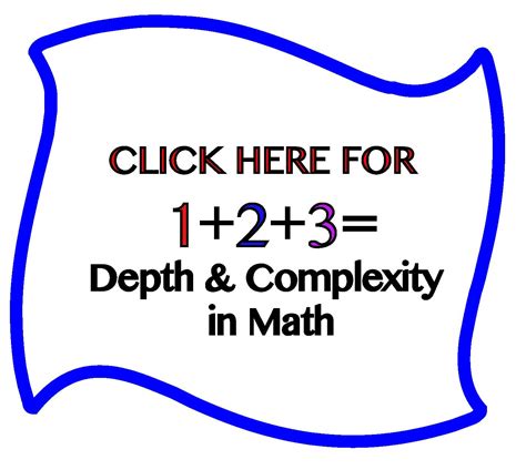 Depth And Complexity Button Math Envision Ted