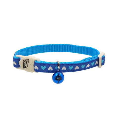 Trustie Cat Collar Heart Blue 10mmx30cm Cat Collar Pet Lovers