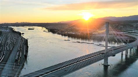 Port Mann Bridge On Hwy 1 To Vancouver 4k Aerial Youtube