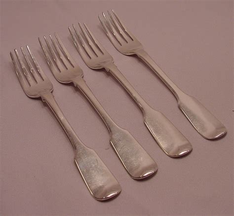 4 Antique Georgian Sterling Silver Forks Makers Mark Wt Circa Early