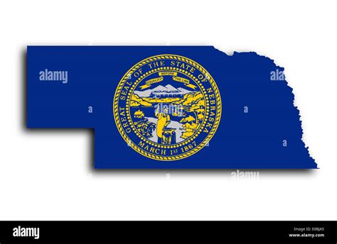 Map Of Nebraska Filled With The State Flag Stock Photo Alamy