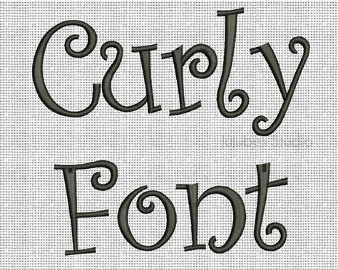 3 Sizes Curly Embroidery Font Embroidery Fonts BX Embroidery Etsy