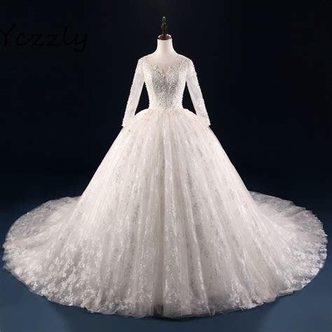 Marvelous Ball Gown Princess Style Wedding Dress 2017 Long Sleeves Lace