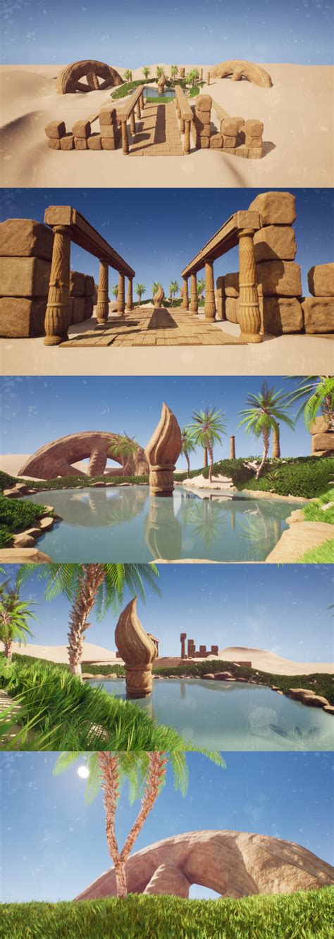 Desire Fx D Models Ancient Desert Oasis Temple Ruins