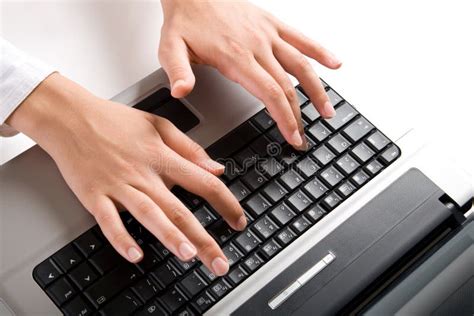 Typing A Letter Stock Image Image Of Laptop Push Modern 8752525