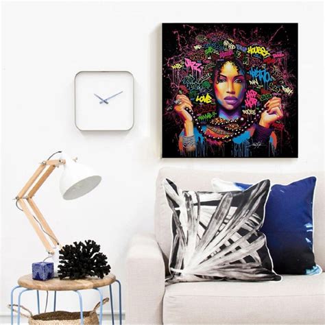 African American Black Art Abstract Portrait Wall Afro Poster Canvas