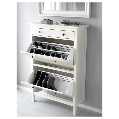 Hemnes Shoe Cabinet With 2 Compartments White 35x50 Ikea Muebles