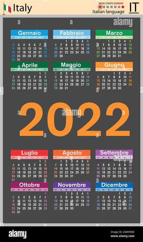 Calendario 2022 Italiano Immagini E Fotografie Stock Ad Alta