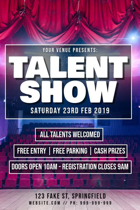 Talent Show Poster Talent Show Contest Poster Talent Contest