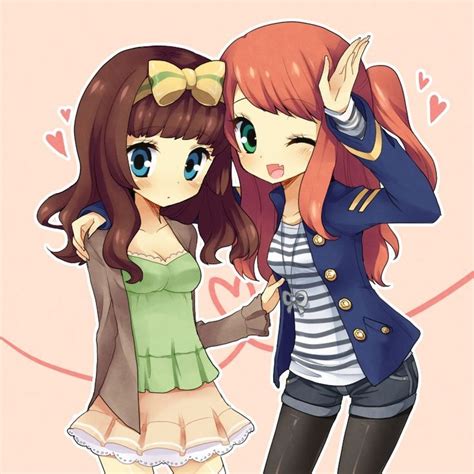 Dos Chicas Muy Amigas Chibi Anime Anime Best Friends Dibujos