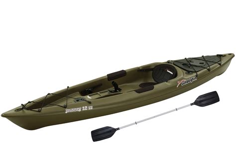 Sun Dolphin Journey 12 Sit On Fishing Kayak Olive Paddle Included