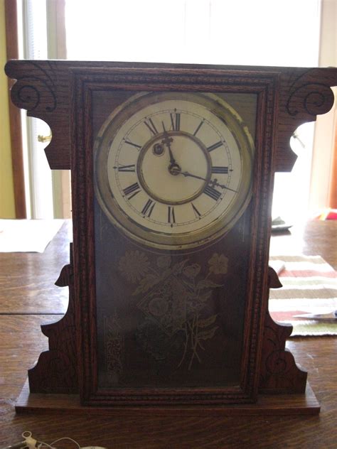 Antique Waterbury Mantel Clock Glass Wood Key Pendulum Antique Price