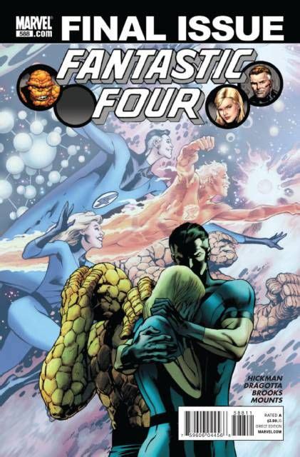 The Cover To Fantastic Four Comic Book Featuring An Image Of Two Men
