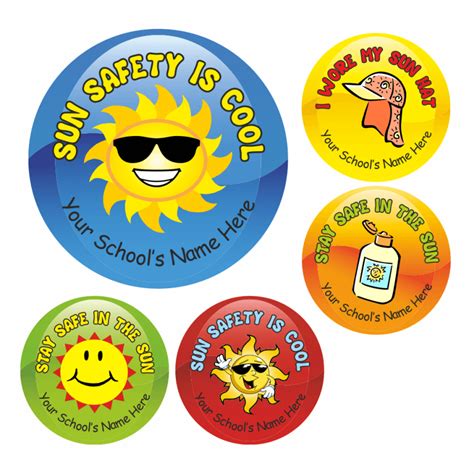 Sun Safety Stickers School Stickers For Teachers
