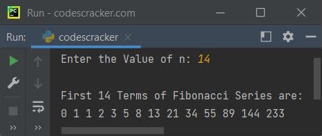 Python Program To Print Fibonacci Series