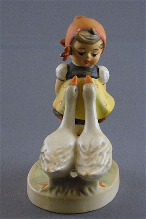 Vintage Hummel Goebel Girl With Two Geese From