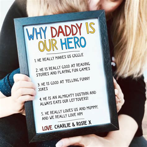 What are you getting your special dad this year?! Personalised Why Dad Daddy Is My Hero Print By ...