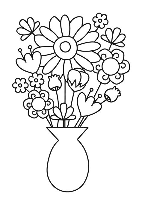 Coloriage Bouquet De Fleurs Dessin De Fleur à Imprimer