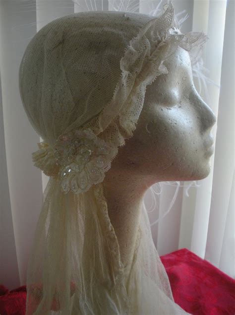 Vintage Bridal Cap Veil Circa 1930s 7500 Via Etsy