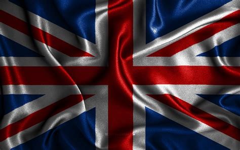 Download Wallpapers United Kingdom Flag 4k Silk Wavy Flags European