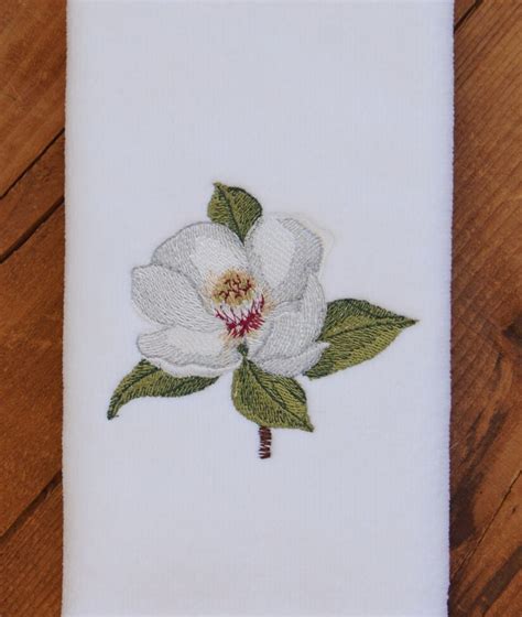 Magnolia Towel Magnolia Embroidered Fingertip Towel Or Hand Towel