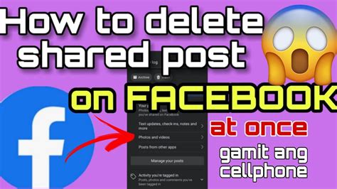 How To Delete Shared Post On Facebook At Once Youtube