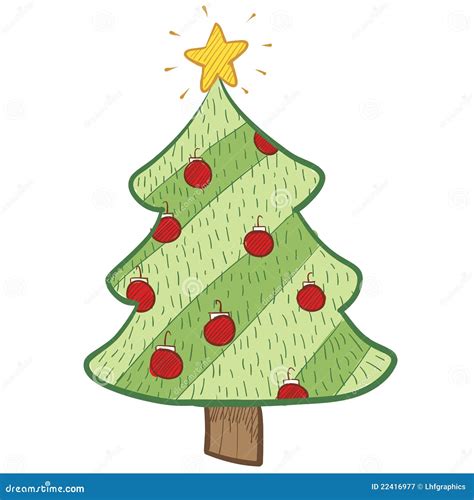 Desenho Colorido Da árvore De Natal Fotografia De Stock Royalty Free