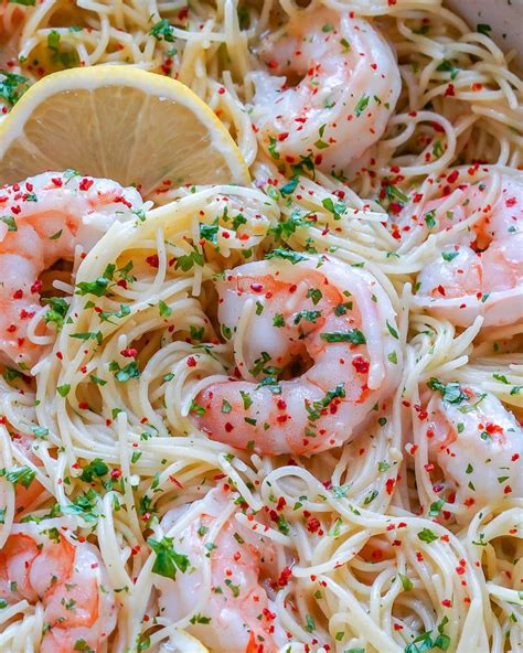 garlic shrimp scampi with angel hair pasta
