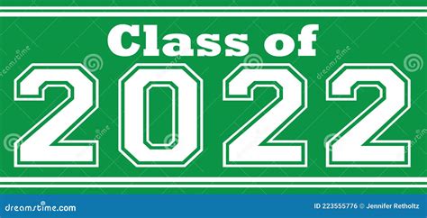 Class Of 2022 Banner With Green Background Stock Vector Illustration