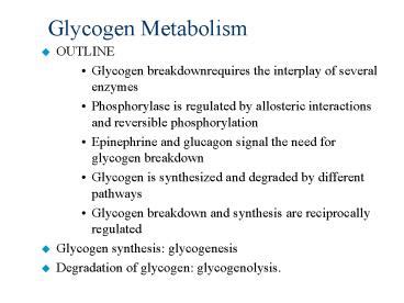 Ppt Glycogen Metabolism Powerpoint Presentation Free To View Id