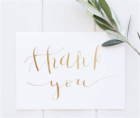 Handwritten Calligraphy Thank You Card Etsy In 2020 Calligraphy