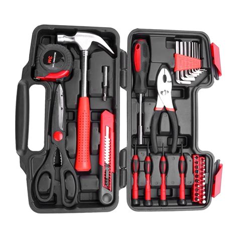 38 Piece Diy Household Home Hand Tool Set Kit Box Hammer Pliers