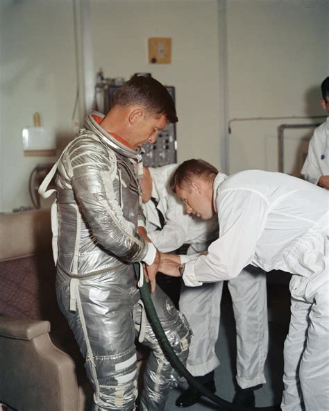 Mercury Astronaut Wally Schirra Fitted In Flight Suit 8x10 Nasa Photo