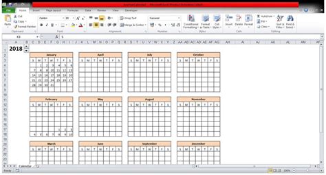 How To Fill In The Excel Calendar Template Month By Month Microsoft